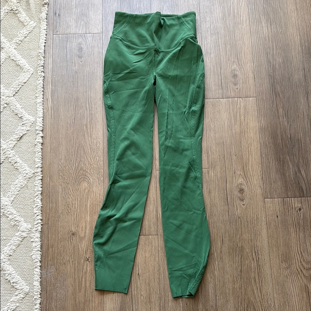 Lululemon Athletica Green Leggings High-Rise Slim Fit